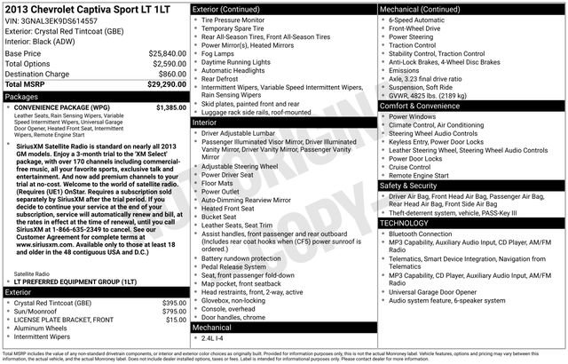 chevrolet captiva sport 2013 3GNAL3EK9DS614557 image chevrolet captiva sport 2013 3GNAL3EK9DS614557 image